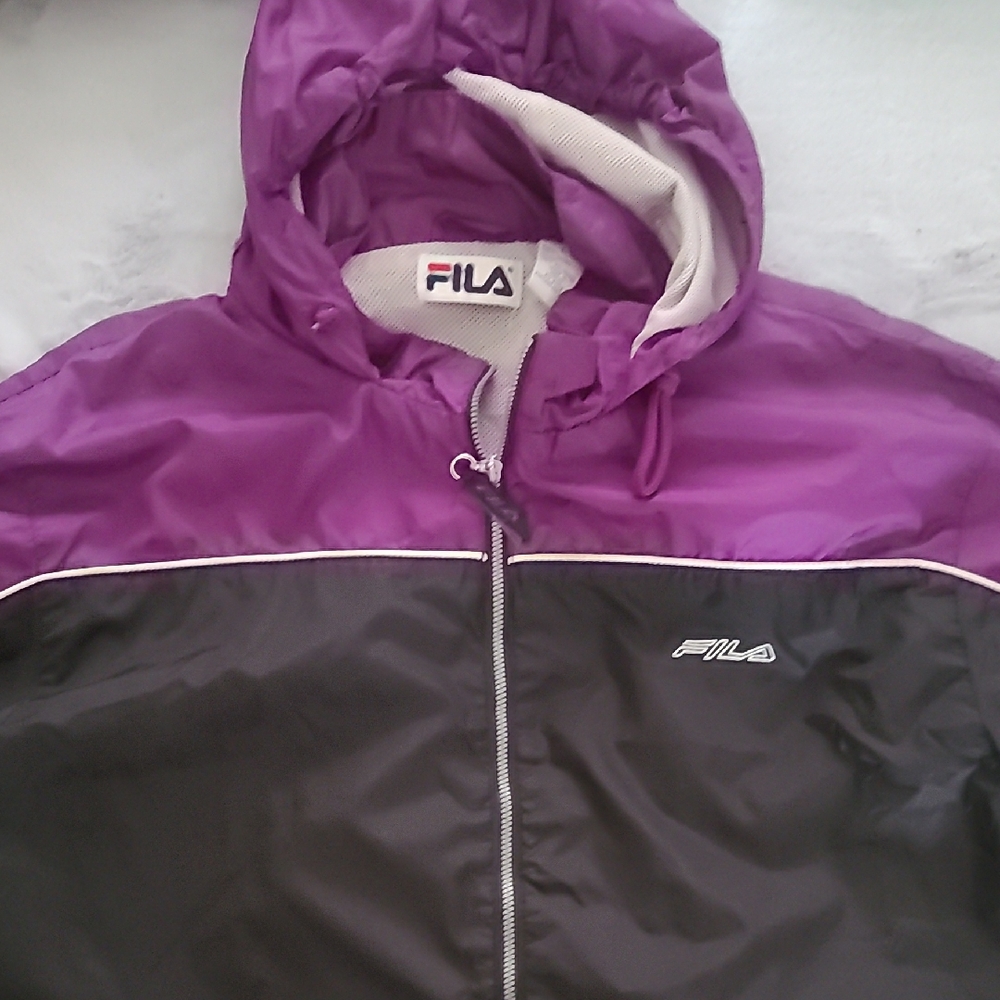 Vintage FILA Purple and Black Hooded Jacket